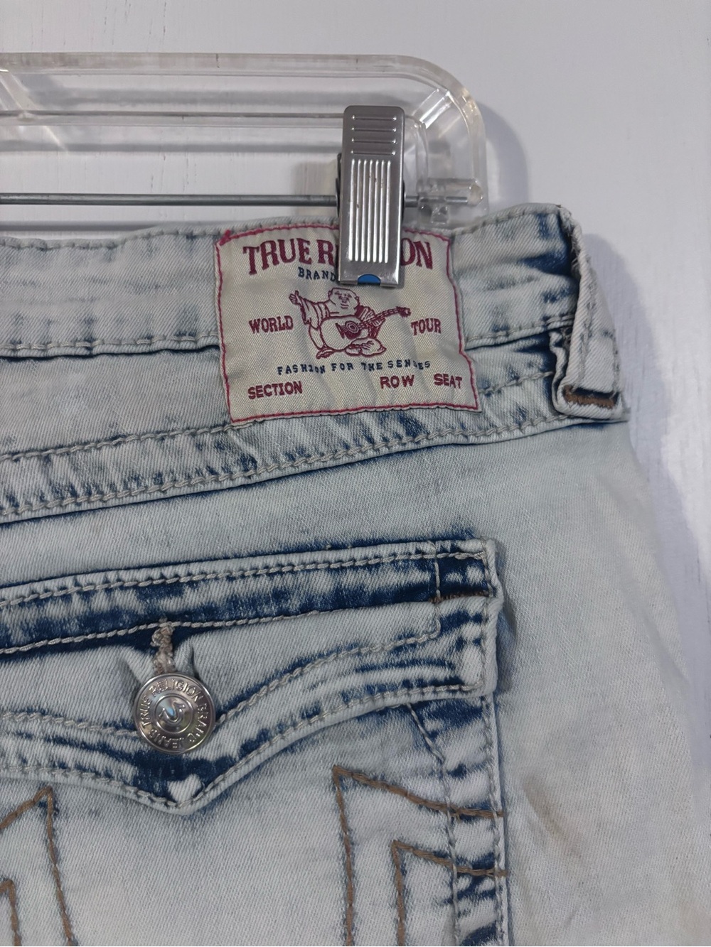 True Religion Joey Low Rise Cut Offs. 34 - Picture 3 of 8